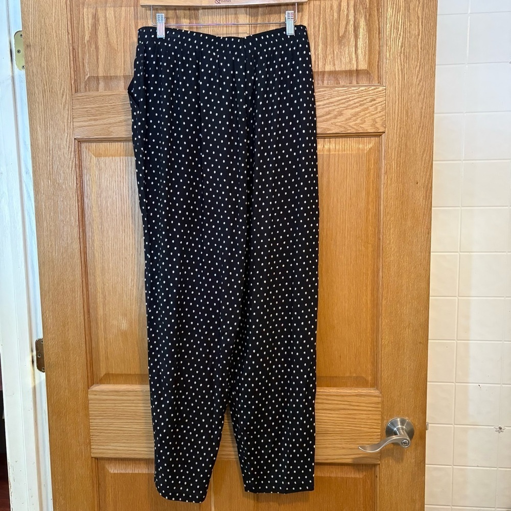Cricket Lane Black White Polka Dot Pull On Lightweight Pants Women’s 2XL 20 USA - Picture 2 of 5